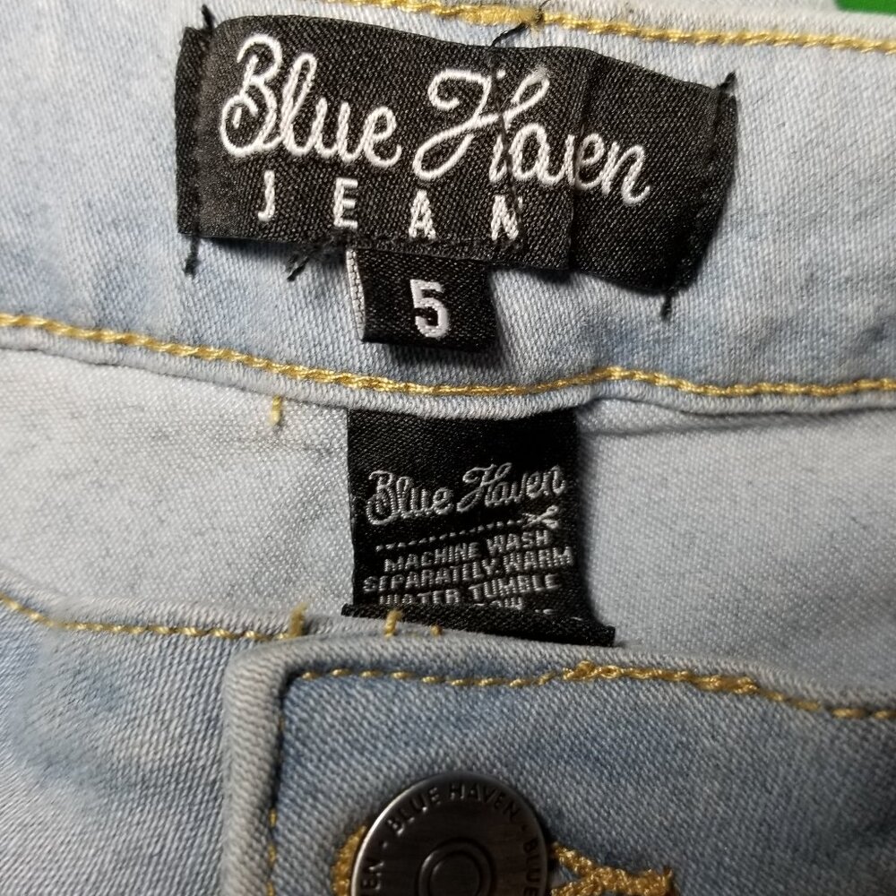 Blue Haven Jeans Womens Size 5 Light Wash Wide Leg Stretch Retro Street Boho NWT - Picture 7 of 9